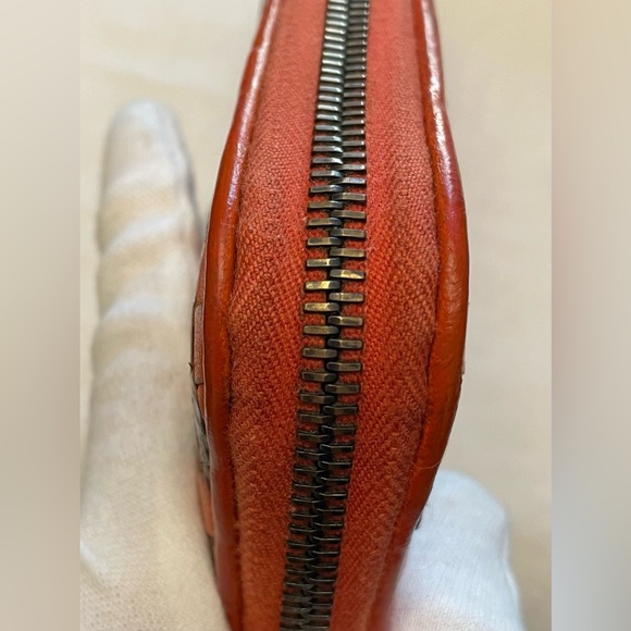 Bottega Veneta Authentic Vintage Orange and Brown Woven Wallet - Picture 13 of 16